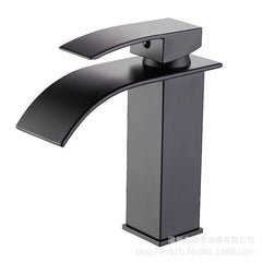 All-Copper Countertop Basin Undercounter Basin Waterfall Faucet Black Painted Hot and Cold Basin Faucet Wash Basin Manufacturer Wholesale