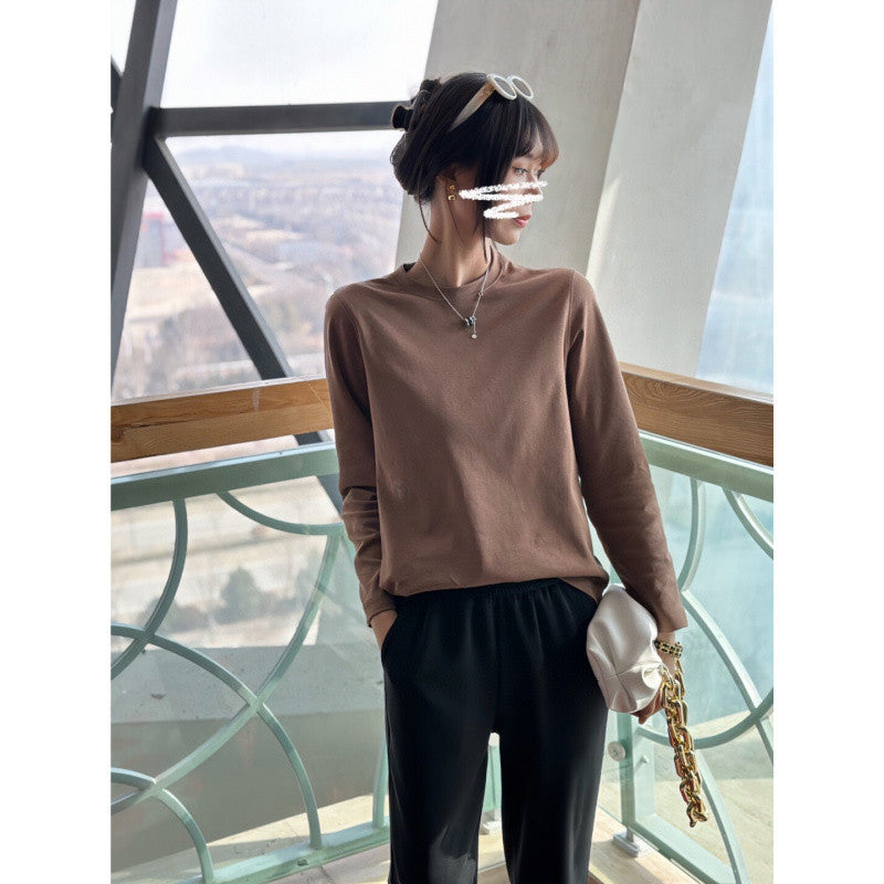 2025Xiaohongshu Hot-Selling Peruvian Cotton T Long T/short T Collection of High-End Base Layer Shirts with Silky Skin Feel, Long Sleeve and Short Sleeve