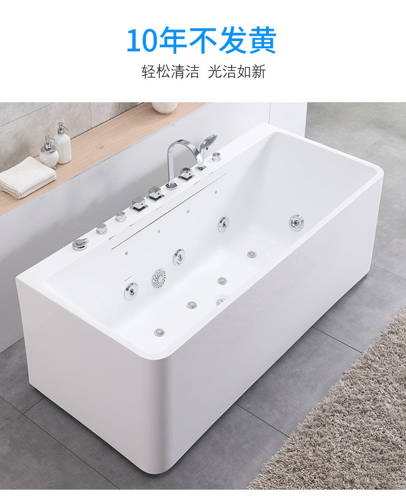 Luxury Seamless Integrated Square Acrylic Massage Bathtub for Home Use, Homestay, and Hotel Projects with Constant Temperature and Wholesale Surfing