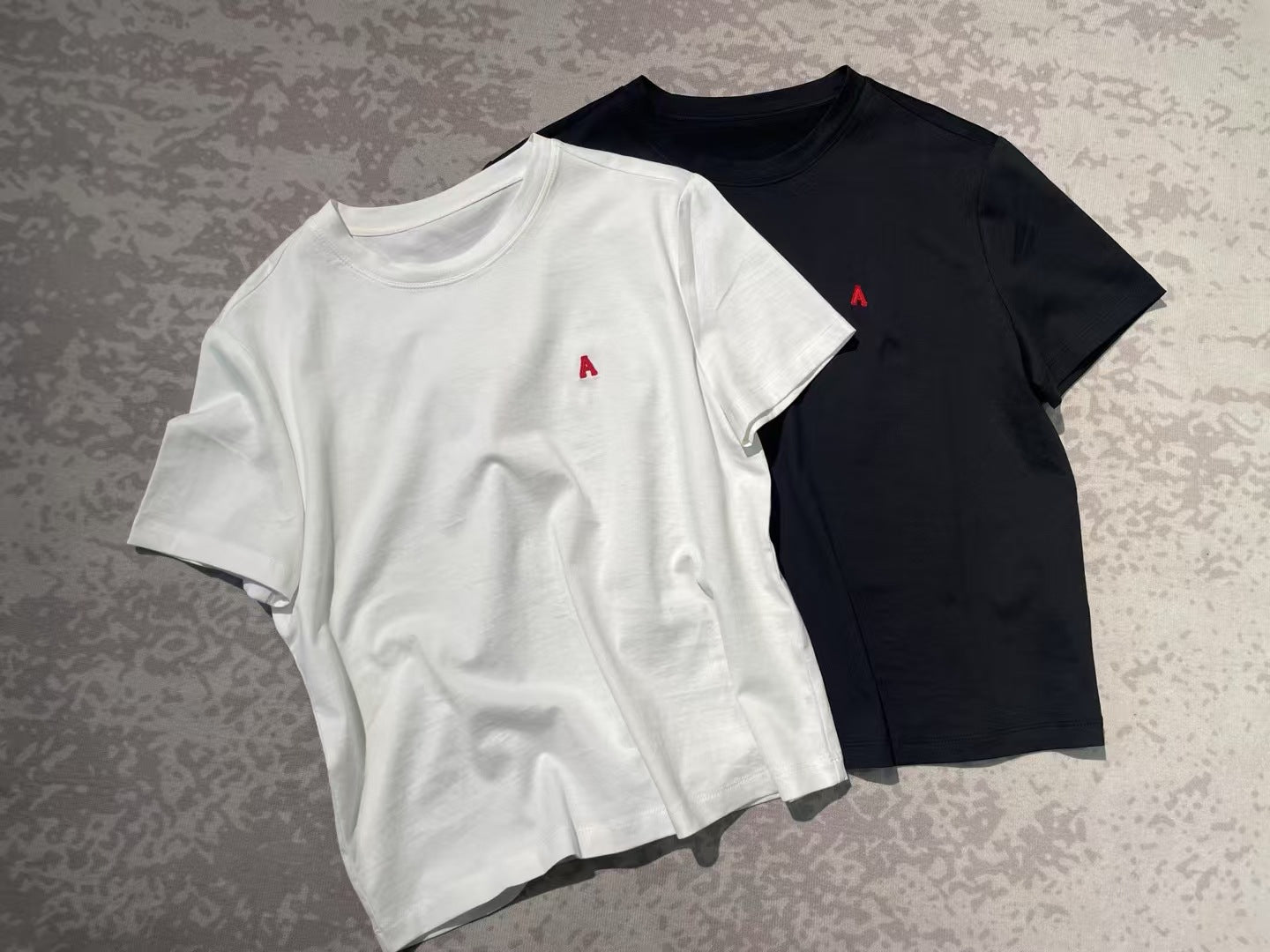 Japanese Style Niche Short Sleeve Embroidered Letters Peruvian Cotton T Shirt