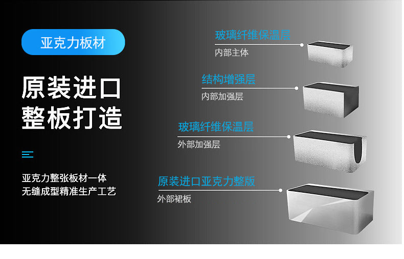 Luxury Seamless Integrated Square Acrylic Massage Bathtub for Home Use, Homestay, and Hotel Projects with Constant Temperature and Wholesale Surfing