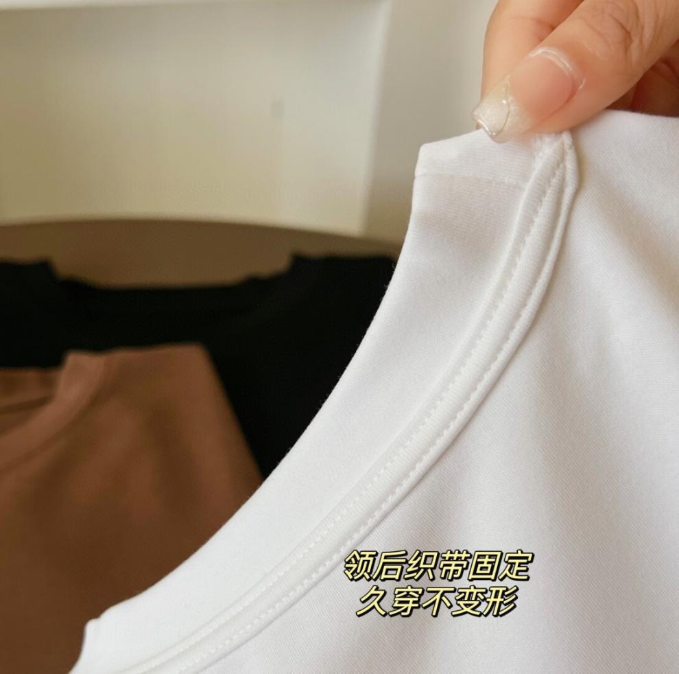 2025Xiaohongshu Hot-Selling Peruvian Cotton T Long T/short T Collection of High-End Base Layer Shirts with Silky Skin Feel, Long Sleeve and Short Sleeve