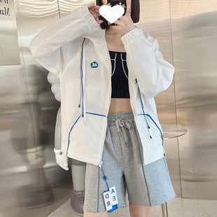 In Stock Short Sleeve Ouyang Nana Same Style T Shirt Summer Men and Women Couple Style Loose Casual Little Fox Embroidery