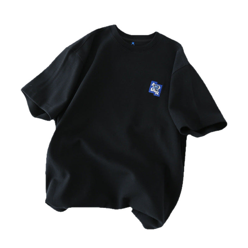 ADER Short Sleeve T Trendy Fashionable Summer Loose Casual Couple Style Shirt with Little Fox Embroidery for Men and Women