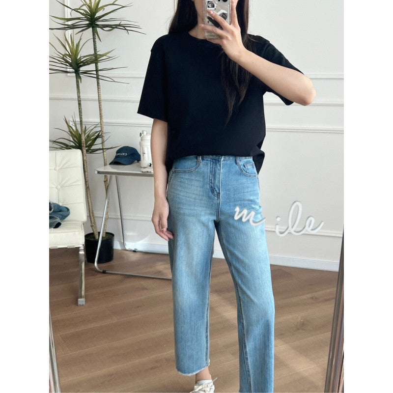 2025Xiaohongshu Hot-Selling Peruvian Cotton T Long T/short T Collection of High-End Base Layer Shirts with Silky Skin Feel, Long Sleeve and Short Sleeve