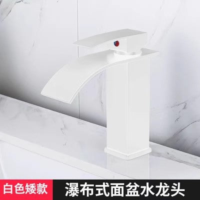 All-Copper Countertop Basin Undercounter Basin Waterfall Faucet Black Painted Hot and Cold Basin Faucet Wash Basin Manufacturer Wholesale