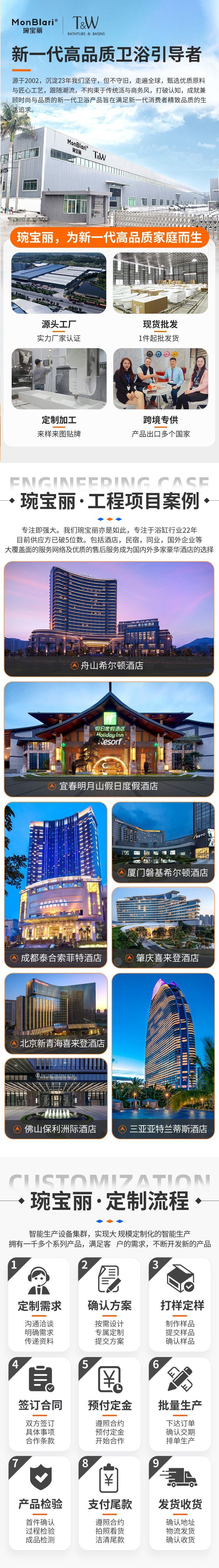 Acrylic Bathtub Integrated Household Freestanding Oval Shape for Homestays Hotels Projects Cross-Border Foreign Trade Factory Direct Sales