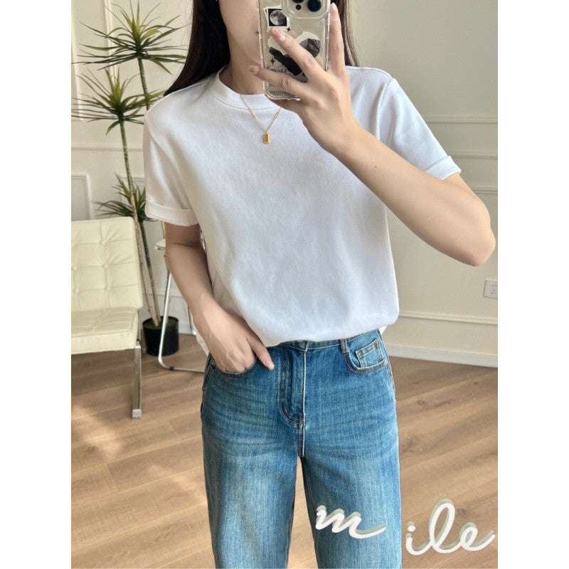 2025Xiaohongshu Hot-Selling Peruvian Cotton T Long T/short T Collection of High-End Base Layer Shirts with Silky Skin Feel, Long Sleeve and Short Sleeve
