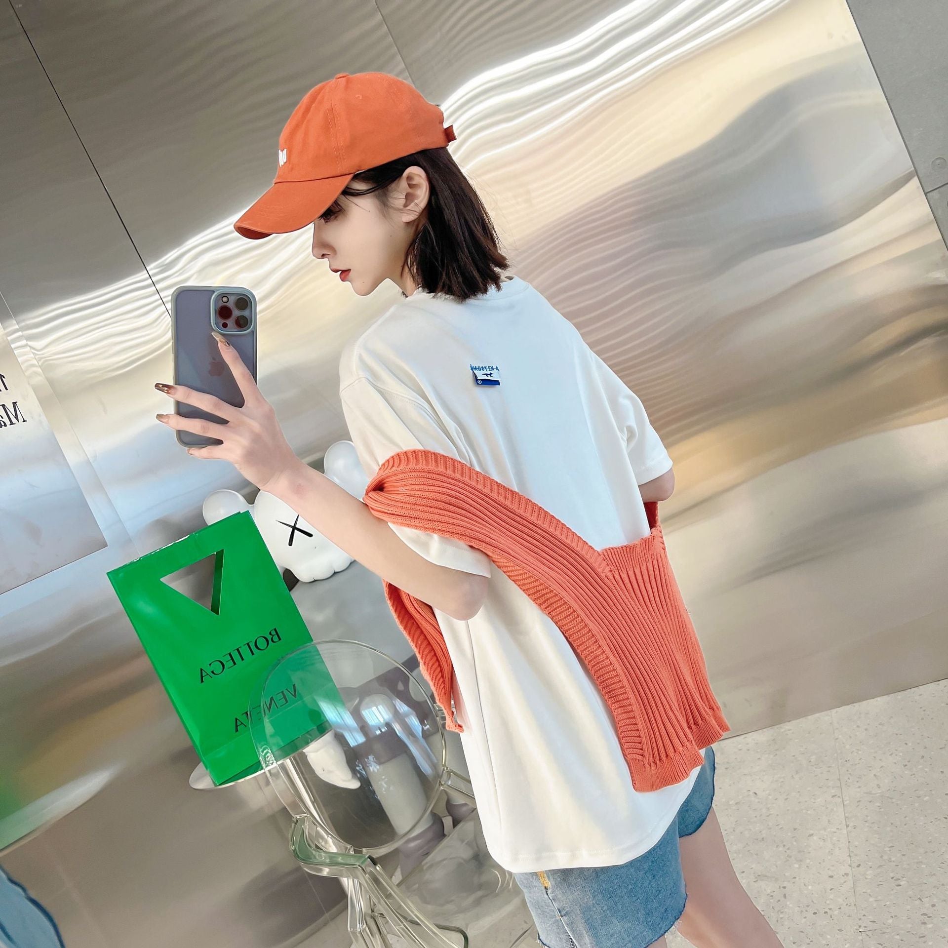 ADER Short Sleeve T Trendy Fashionable Summer Loose Casual Couple Style Shirt with Little Fox Embroidery for Men and Women