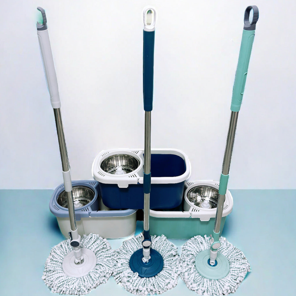 New Rotating Mop Bucket Set One Mop Clean Dry and Wet Dual-use Bucket Mopping Dehydrating Hands-free Thickened Mop