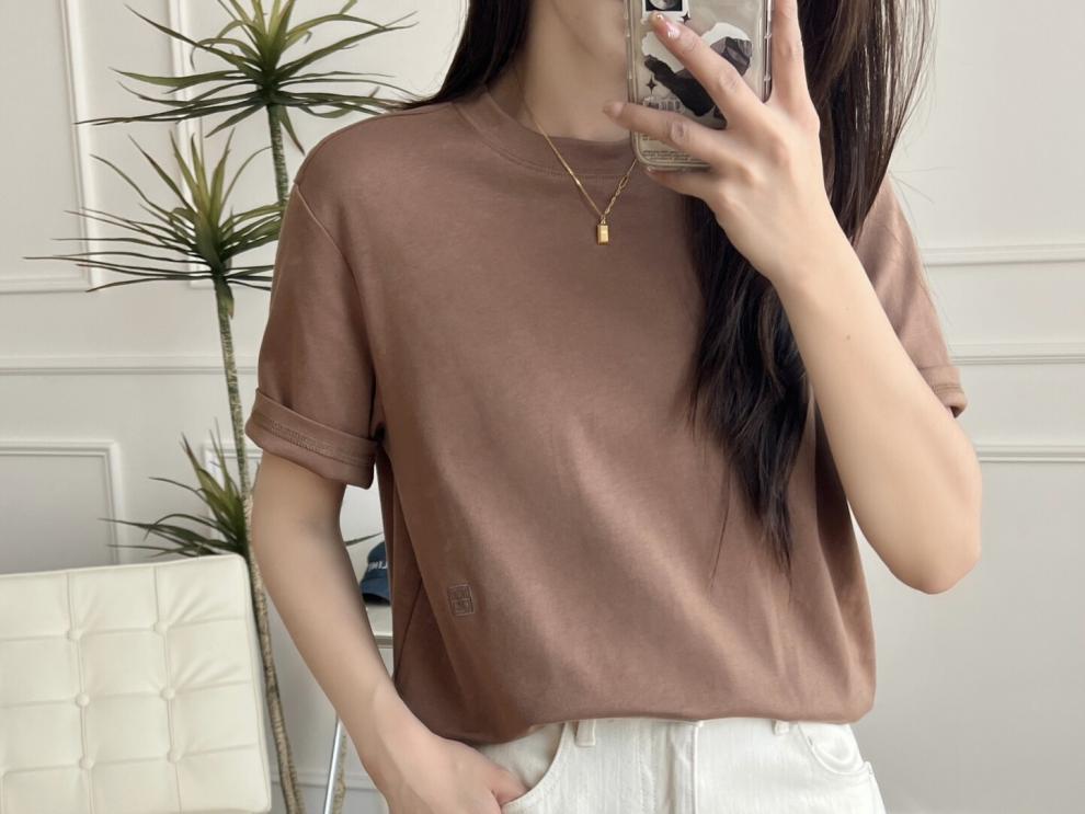 2025Xiaohongshu Hot-Selling Peruvian Cotton T Long T/short T Collection of High-End Base Layer Shirts with Silky Skin Feel, Long Sleeve and Short Sleeve
