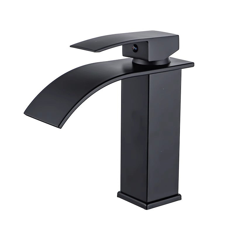 All-Copper Countertop Basin Undercounter Basin Waterfall Faucet Black Painted Hot and Cold Basin Faucet Wash Basin Manufacturer Wholesale