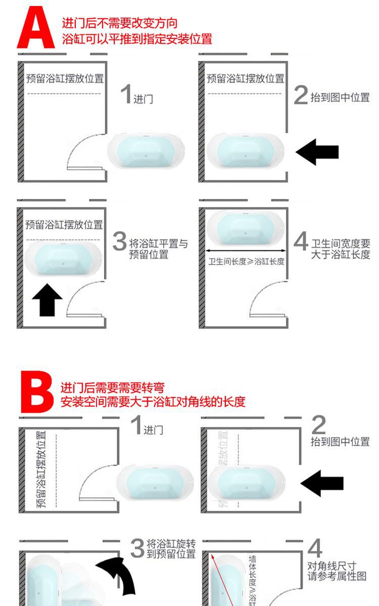 Bathroom Household Small Apartment Single Person Acrylic Adult Seamless Integrated Hotel High-end Freestanding Bathtub Tub