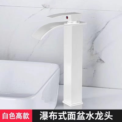 All-Copper Countertop Basin Undercounter Basin Waterfall Faucet Black Painted Hot and Cold Basin Faucet Wash Basin Manufacturer Wholesale