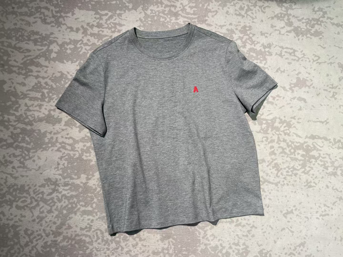 Japanese Style Niche Short Sleeve Embroidered Letters Peruvian Cotton T Shirt