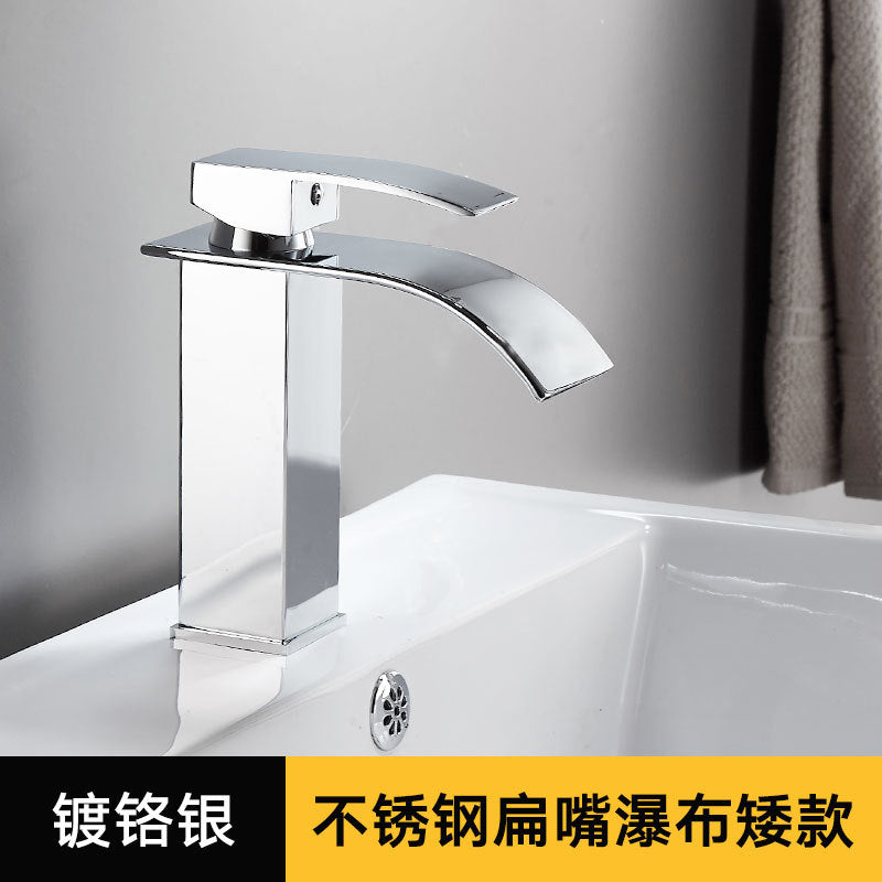 All-Copper Countertop Basin Undercounter Basin Waterfall Faucet Black Painted Hot and Cold Basin Faucet Wash Basin Manufacturer Wholesale