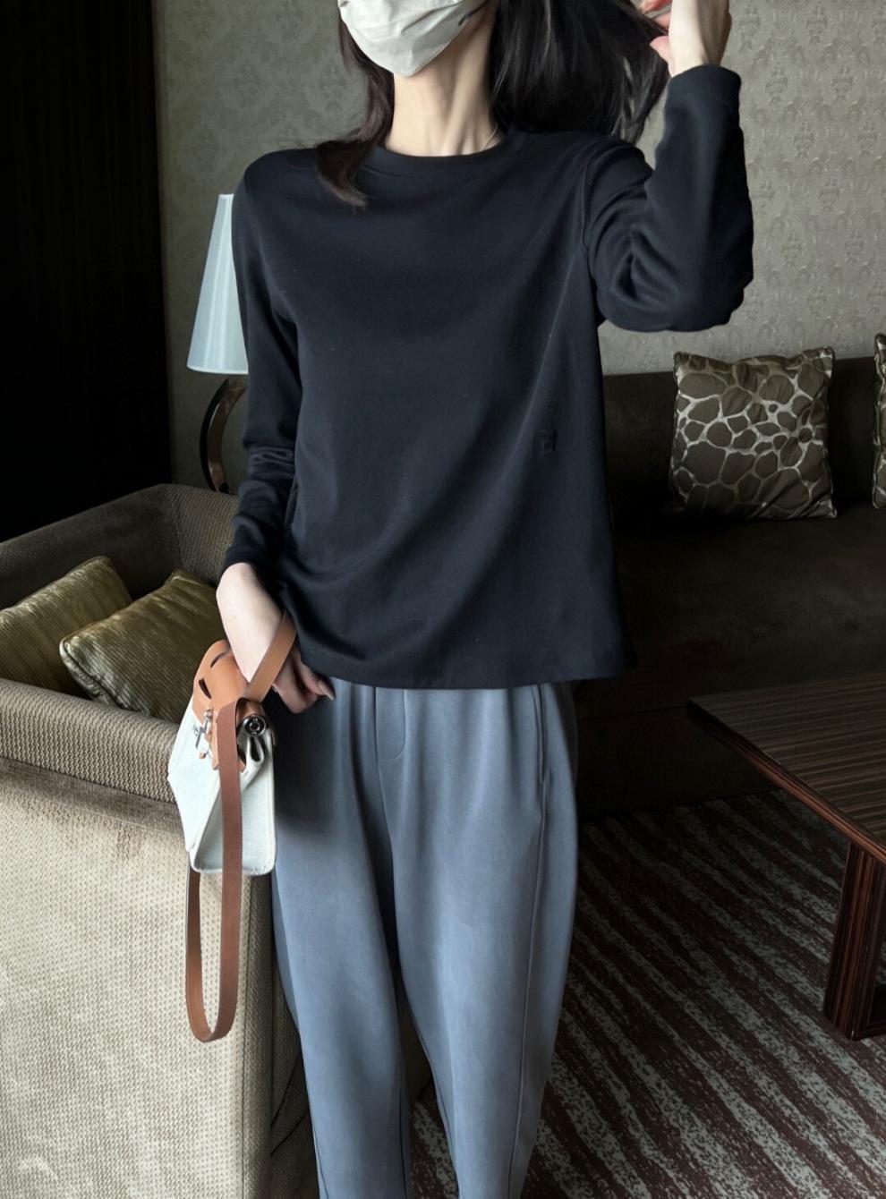 2025Xiaohongshu Hot-Selling Peruvian Cotton T Long T/short T Collection of High-End Base Layer Shirts with Silky Skin Feel, Long Sleeve and Short Sleeve