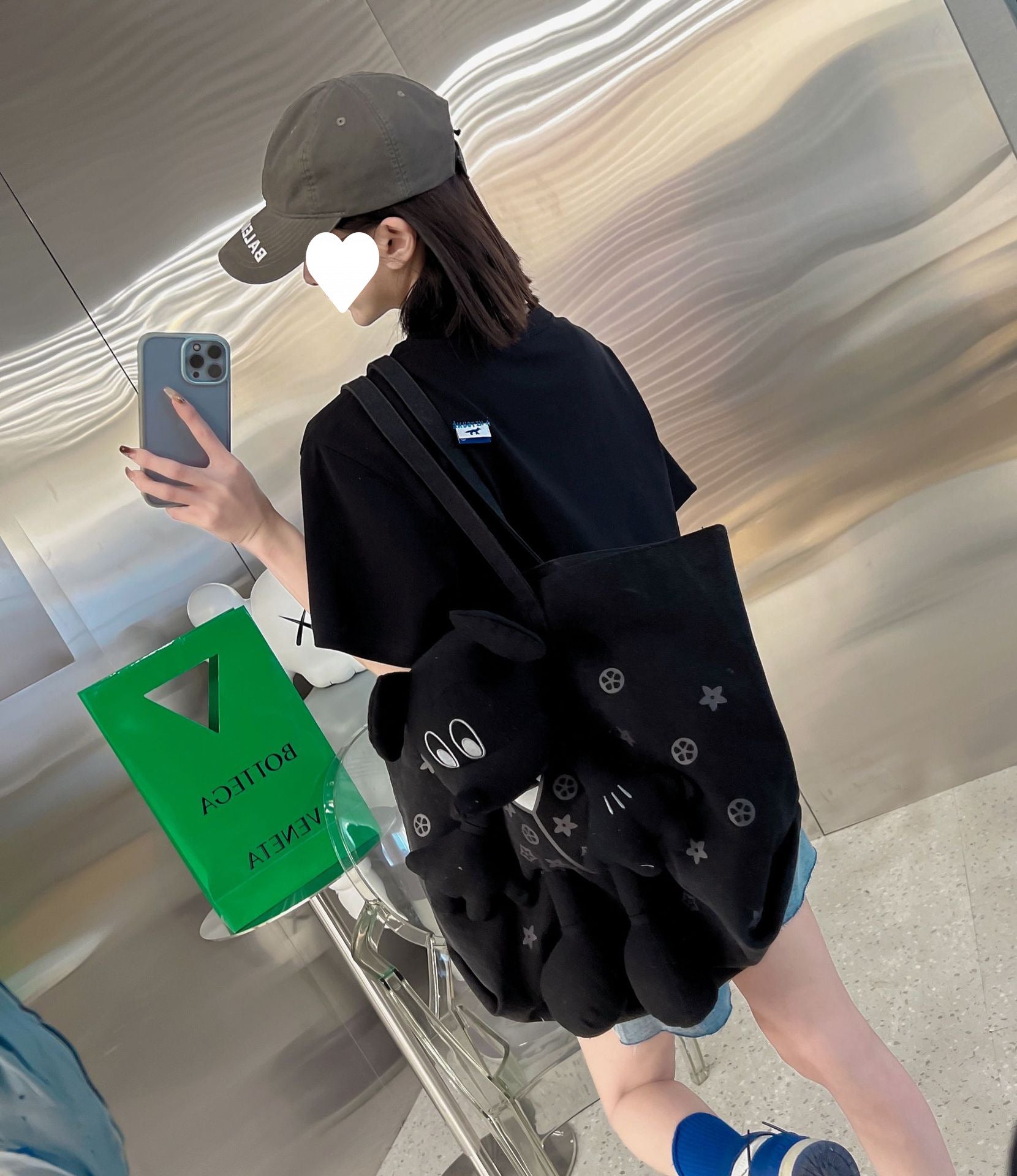 In Stock Short Sleeve Ouyang Nana Same Style T Shirt Summer Men and Women Couple Style Loose Casual Little Fox Embroidery