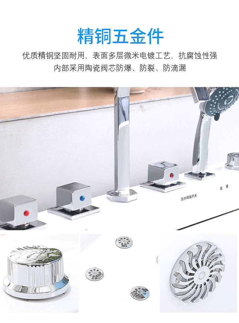 Luxury Seamless Integrated Square Acrylic Massage Bathtub for Home Use, Homestay, and Hotel Projects with Constant Temperature and Wholesale Surfing