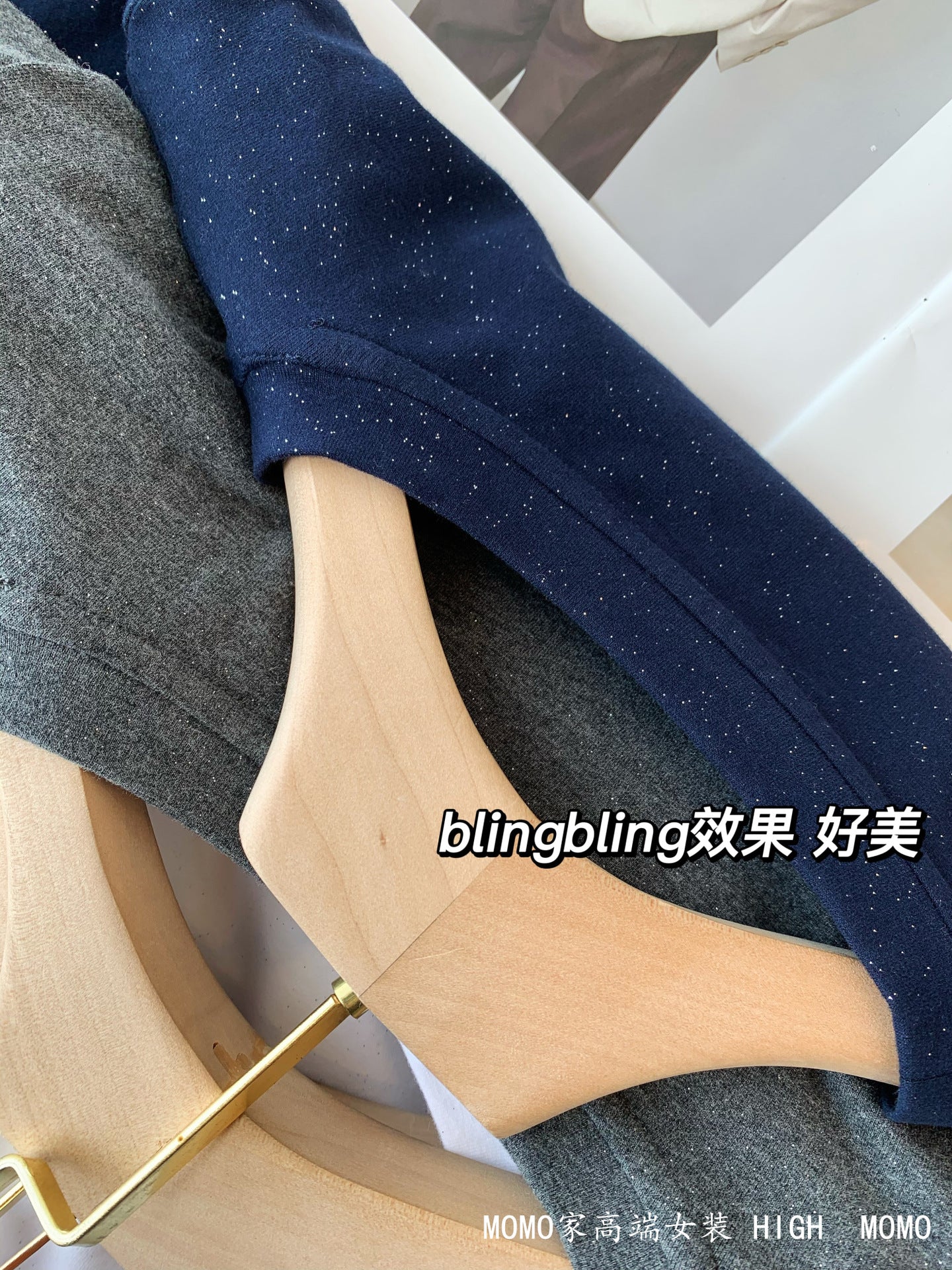 Slimming effect！Sparkling Full Sky Straight Shoulder Stretch Slim Fit Peruvian Cotton Round Neck Short Sleeve T Shirt25Summer