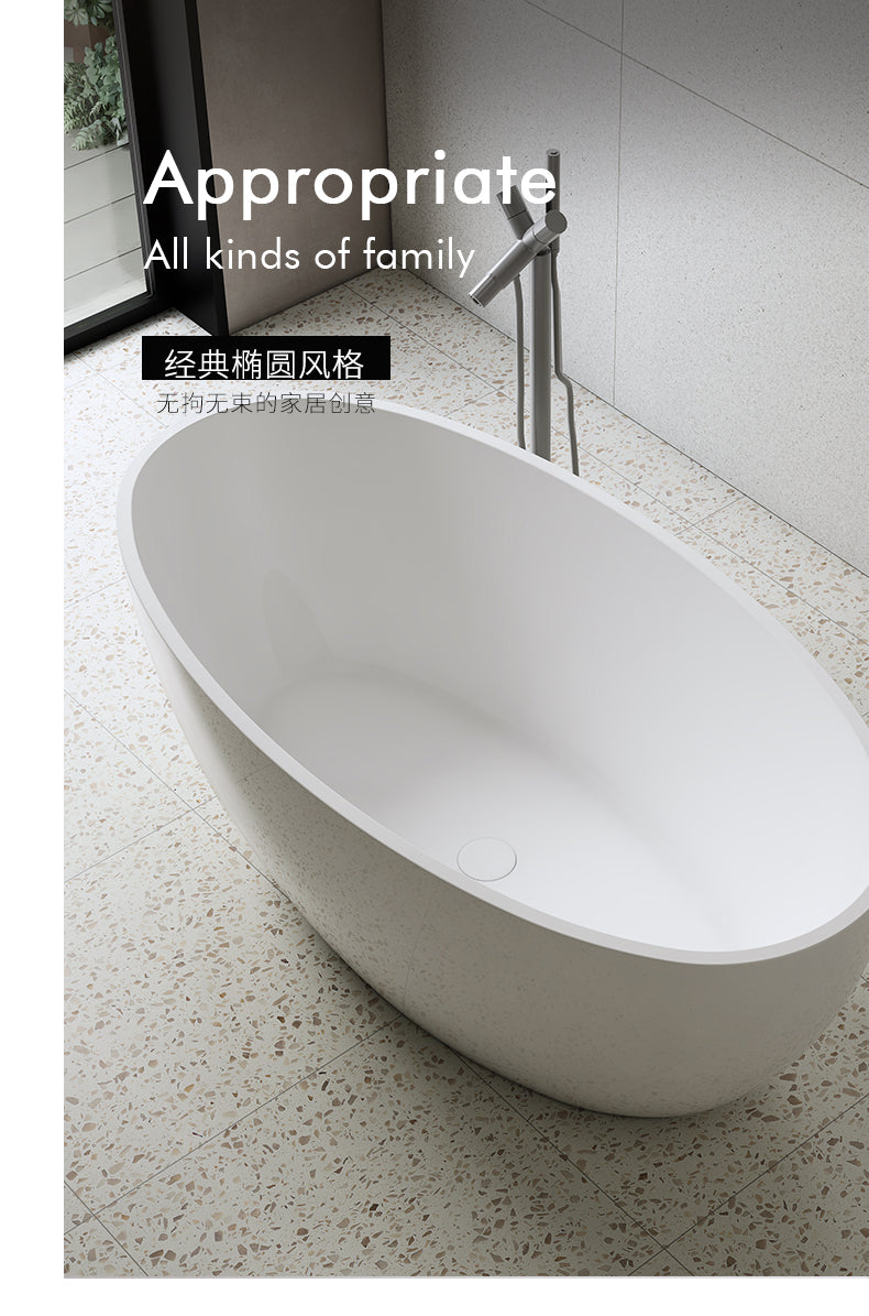 Acrylic Bathtub Integrated Household Freestanding Oval Shape for Homestays Hotels Projects Cross-Border Foreign Trade Factory Direct Sales
