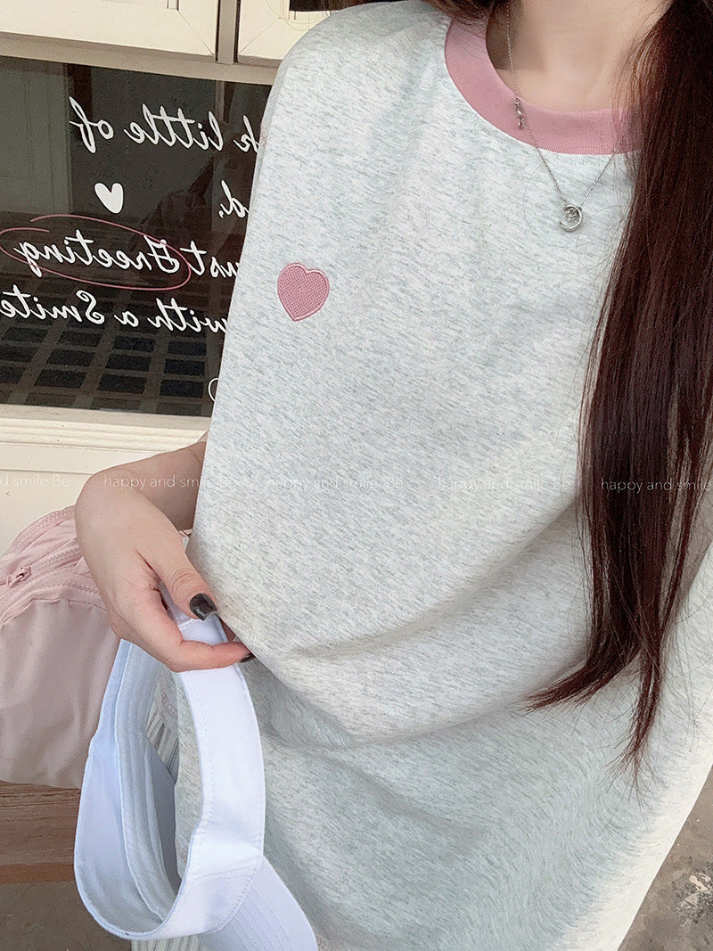 Summer new style round neck short sleeve women's shirt t Embroidered Cool Feeling Shirt T Pink Women's Shirt, Regular Shoulder, Loose Fit, Casual T Shirt